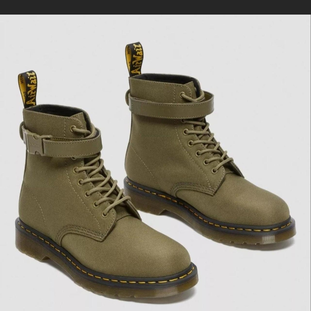 Dr. Martens Olive Green Lace-Up Boots